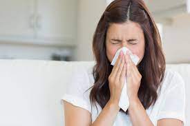 A woman who suffers from allergies